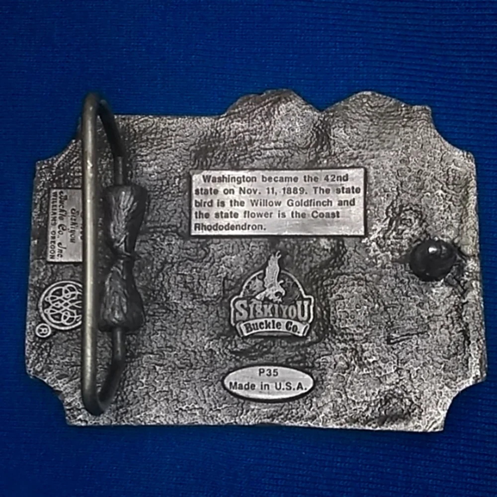Vintage 1988 Siskiyou Washington State Pewter Buckle (P35)